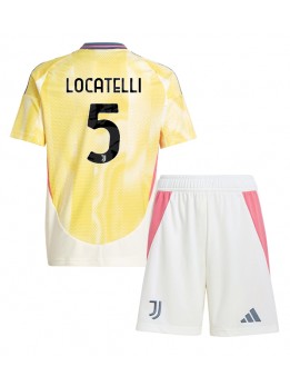 Juventus Manuel Locatelli #5 Replika Borta Kläder Barn 2024-25 Kortärmad (+ byxor)